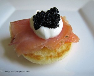 Blini with Sour Cream and Caviar