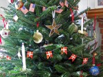 Our Christmas tree with Danish and American flags&nbsp;2010