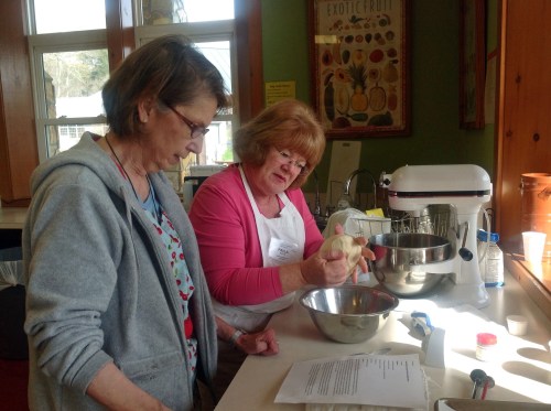 Roberta and Paula making Norwegian Julekake