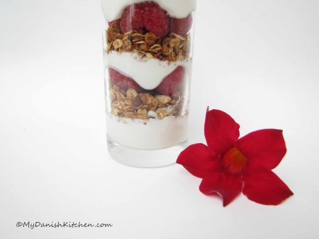 Granola made with oats, coconut, almonds and honey. 