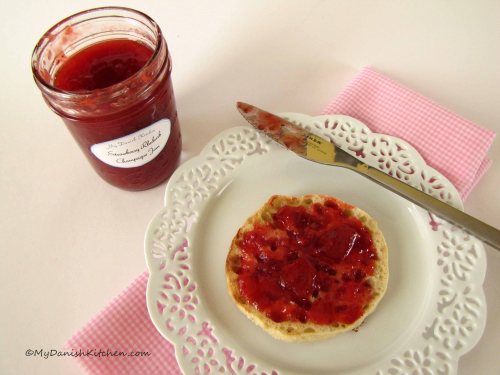 Strawberry Rhubarb Champagne Jam
