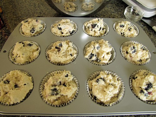 When using frozen berries, dough will become firm, that's okay, just pile it on.