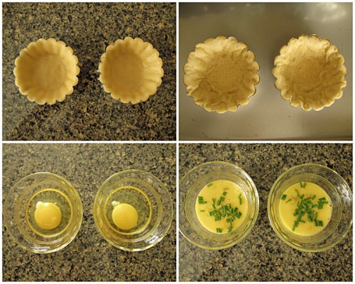 Making mini quiche